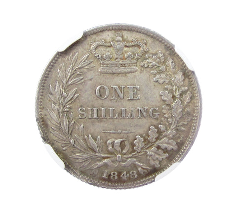 Victoria 1848/6 Shilling - NGC AU58
