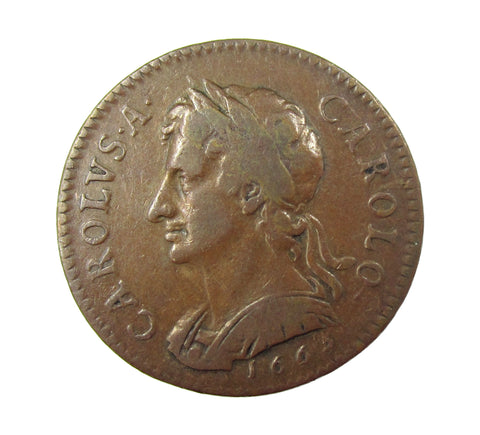 Charles II 1665 Copper Pattern Farthing - NVF