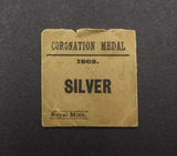 1902 Edward VII Coronation 31mm Silver Medal - In RM Envelope