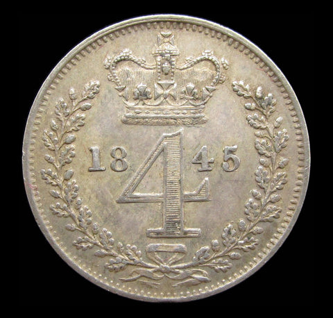 Victoria 1845 Maundy Fourpence - EF