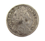 William III 1697 Sixpence - Second Bust - Fine