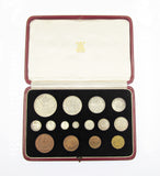 George VI 1937 15 Coin Cased Proof Set - Crown To Maundy