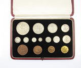 George VI 1937 15 Coin Cased Proof Set - Crown To Maundy