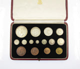 George VI 1937 15 Coin Cased Proof Set - Crown To Maundy