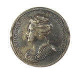 1702 Accession Of Queen Anne 35mm Silver Medal - By Croker