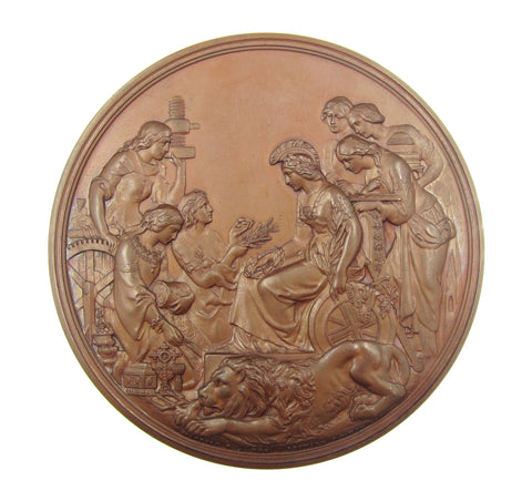 1862 International Exhibition 77mm Cased Prize Medal - By Wyon