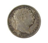 George III 1817 Sixpence - GVF