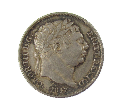 George III 1817 Sixpence - GVF