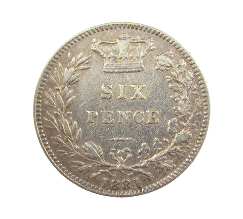Victoria 1881 Sixpence - NVF