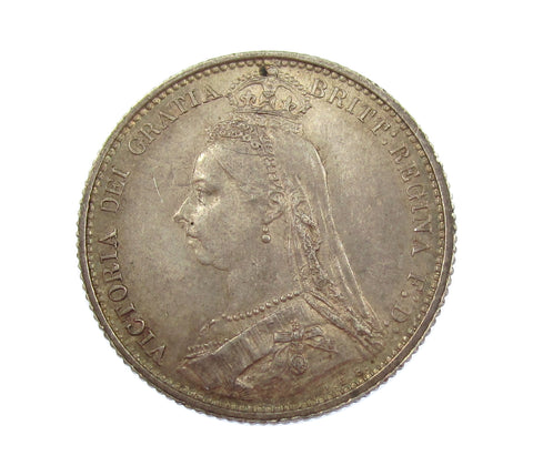 Victoria 1887 Sixpence - UNC