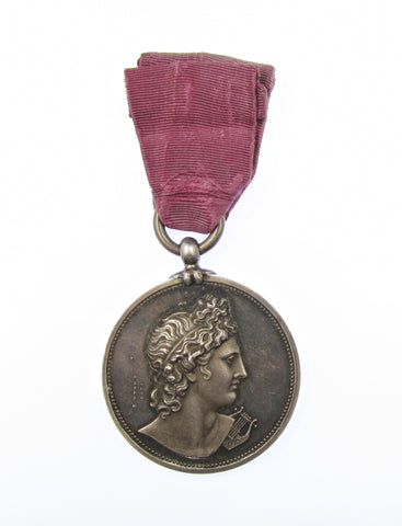 1877 Royal Academy Of Music 40mm Silver Medal - By Wyon