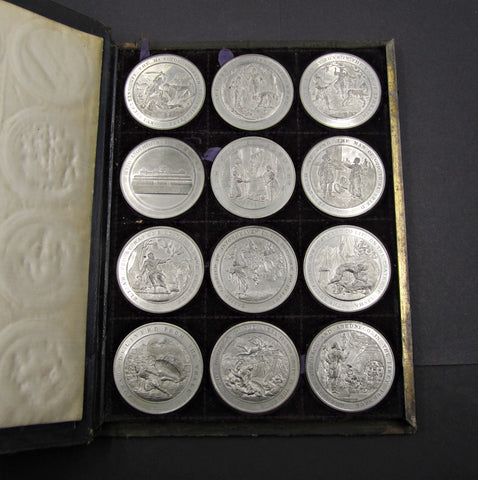 c.1830 Volume IV Set Of 12 x Holy Scripture 73mm Medals - By Thomason