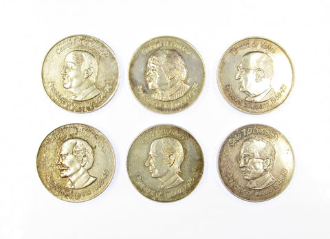 Ireland Set Of 6 x 26mm Silver Medals Of Irish Presidents