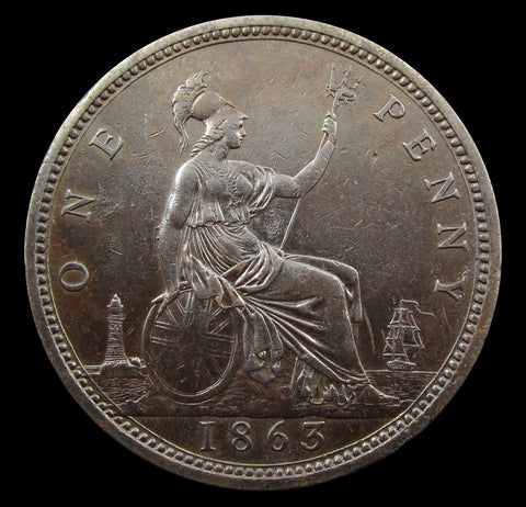 Victoria 1863 Penny - GVF