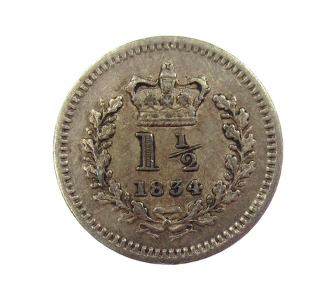 William IV 1834 Threehalfpence - GVF