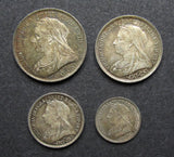 Victoria 1893 Full Maundy Set - UNC
