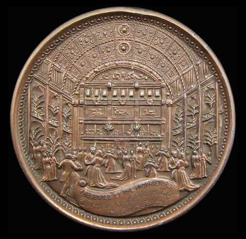 1896 Holborn Restaurant Lead 67mm Presentation Medal
