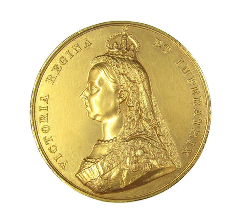 1887 Victoria Jubilee 58mm Gilt Medal - By Boehm