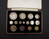 George VI 1937 15 Coin Cased Proof Set - Crown To Maundy