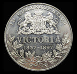 1897 Diamond Jubilee White Metal Medal By Heaton - Cased