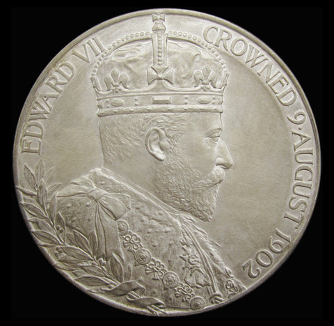 1902 Edward VII Coronation 55mm Silver Medal - Cased