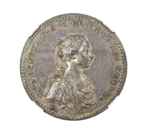 1761 Coronation Of Charlotte 34mm Silver Medal - NGC MS62