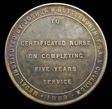 1889 Guy's Hospital 'Butterworth' 32mm Silver Medal - By Adams