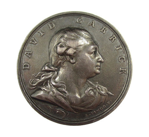 1772 David Garrick 40mm Silver Medal - By Pingo