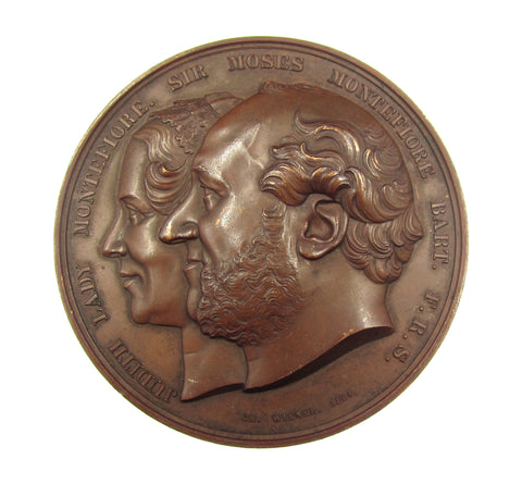1864 Missions Of Sir Moses Montefiore 68mm Medal - By Wiener