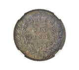 Victoria 1865 Sixpence - NGC MS63