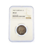 Victoria 1867 Shilling - NGC MS62