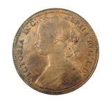 Victoria 1860 Penny - Beaded Border F6 - VF+