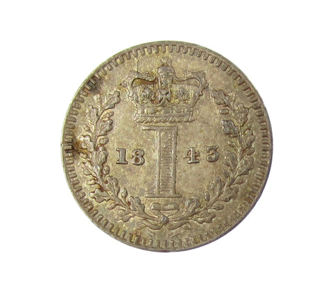 Victoria 1843 Maundy Penny - EF