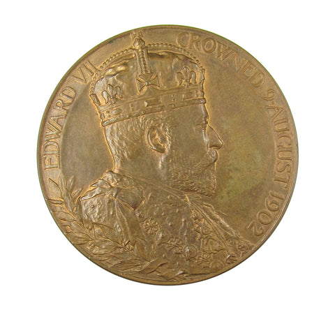 1902 Edward VII Coronation 55mm Bronze Medal - Cased
