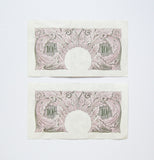 Bank Of England 2 x Consecutive Peppiatt Mauve Ten Shillings