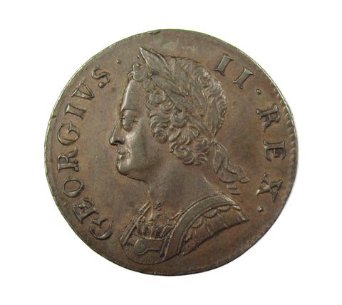 George II 1753 Halfpenny - NEF