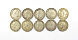 Date Run Of 10 x Silver Threepences - 1910-1919