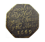 1669 Lincoln City Copper Halfpenny Token - W138
