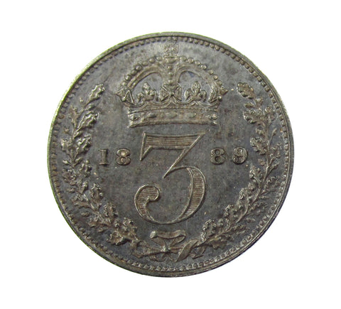 Victoria 1889 Maundy Threepence & Twopence - GEF