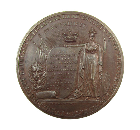 1832 Reform Bill 51mm Bronze Medal - By Wyon