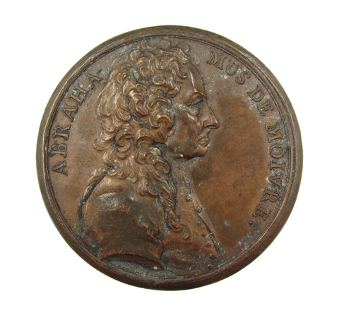 1741 Abraham de Moivre 54mm Bronze Medal - By Dassier