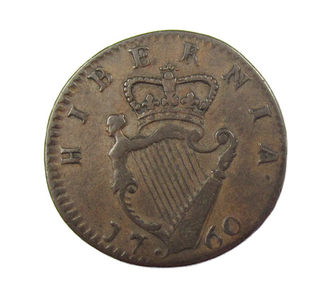 Ireland 1760 Hibernia Farthing - VF