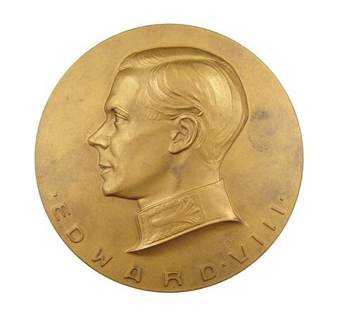 1937 Edward VIII Coronation 81mm Bronze Medal - By Hujer