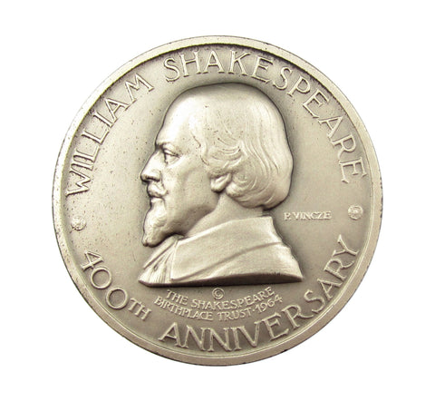 1964 William Shakespeare 400th Anniversary 32mm Silver Medal - Cased