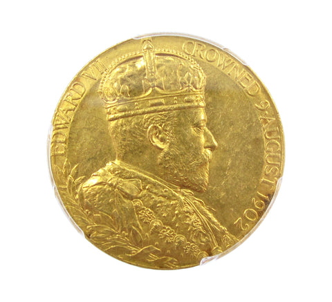 1902 Edward VII Coronation 31mm Gold Medal - PCGS SP62