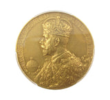 1911 George V Coronation 31mm Gold Medal - PCGS SP63