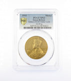 1911 George V Coronation 31mm Gold Medal - PCGS SP63