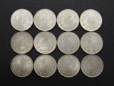Saudi Arabia 1935-1954 Lot Of 12 x Silver Riyal Coins