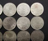 Saudi Arabia 1935-1954 Lot Of 12 x Silver Riyal Coins