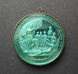 c.1850's Temperance Society 48mm Medal In Glass Dome - By Taylor